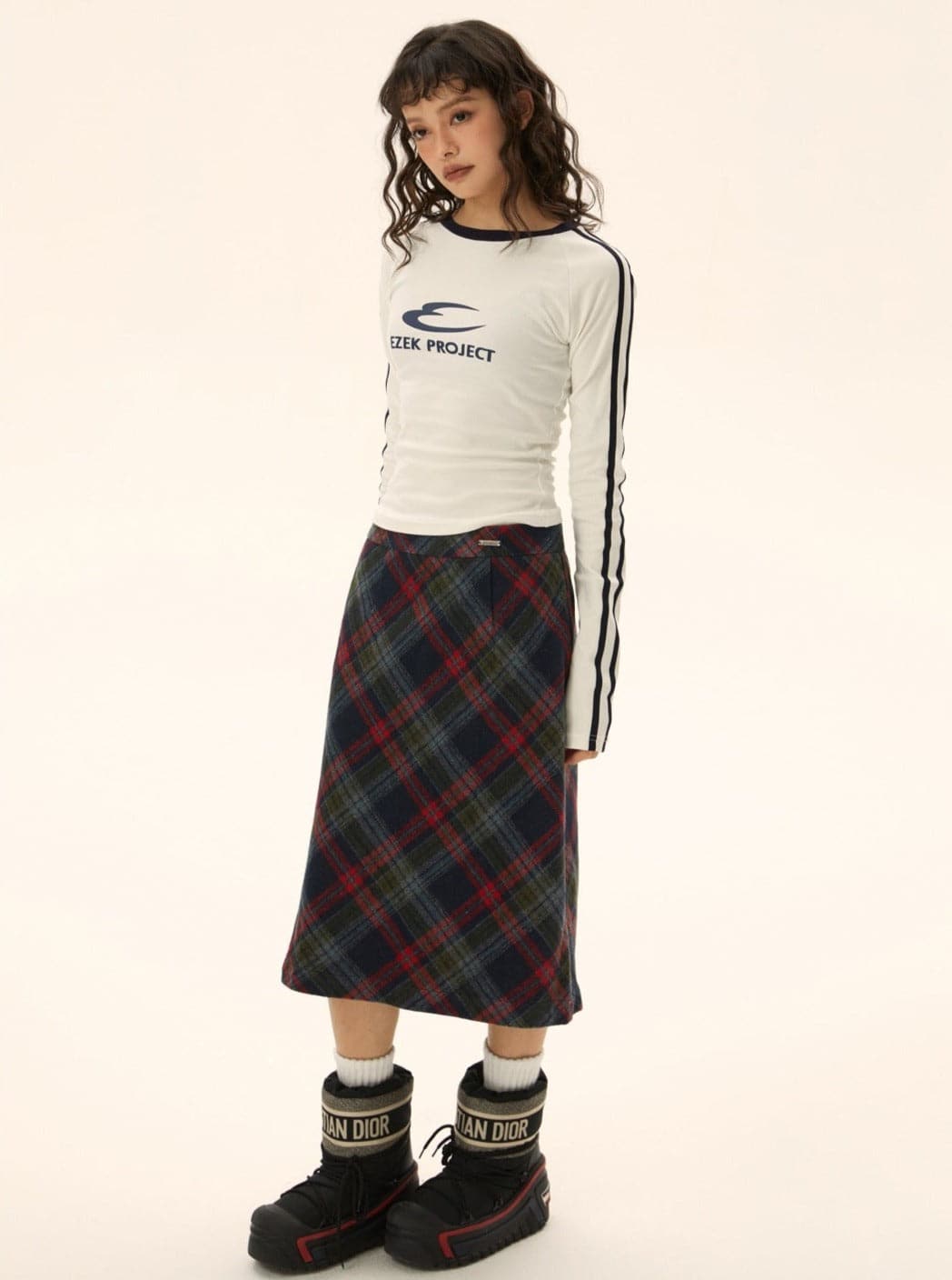 Classic Wool Check Mini Skirt - chiclara