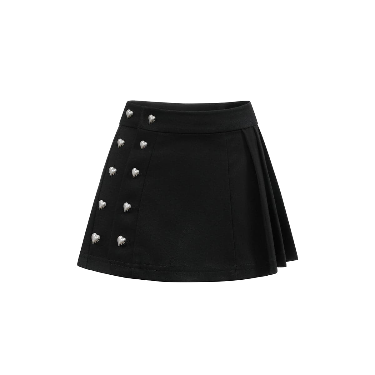 Black Heart Button Skirt - Three-Way Design - chiclara