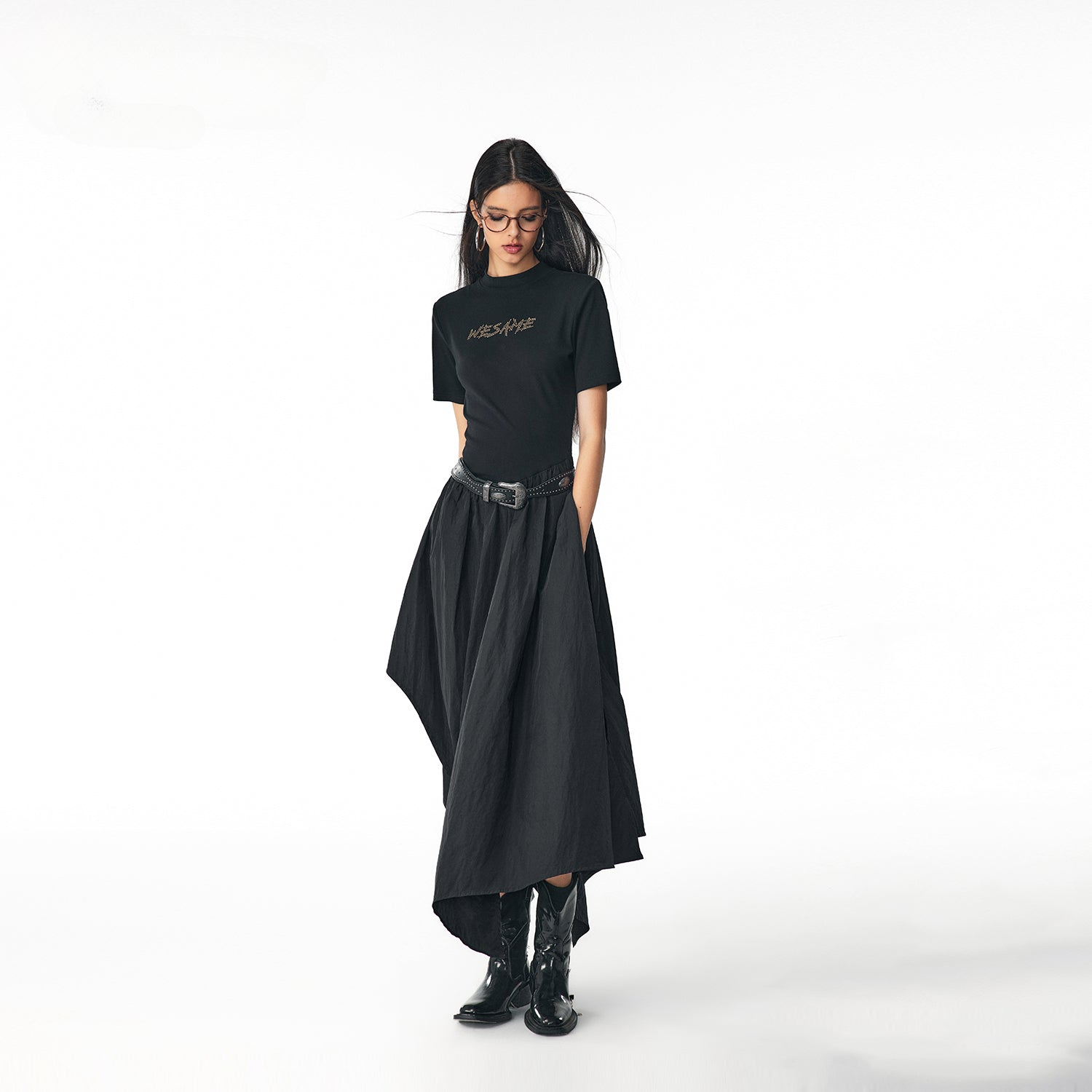 Avant-Garde Black Maxi Dress - chiclara