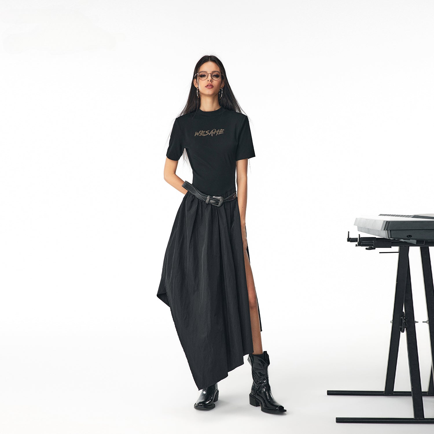 Avant-Garde Black Maxi Dress - chiclara