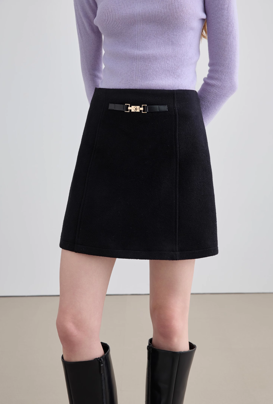 Wool A-Line Mini Skirt - chiclara