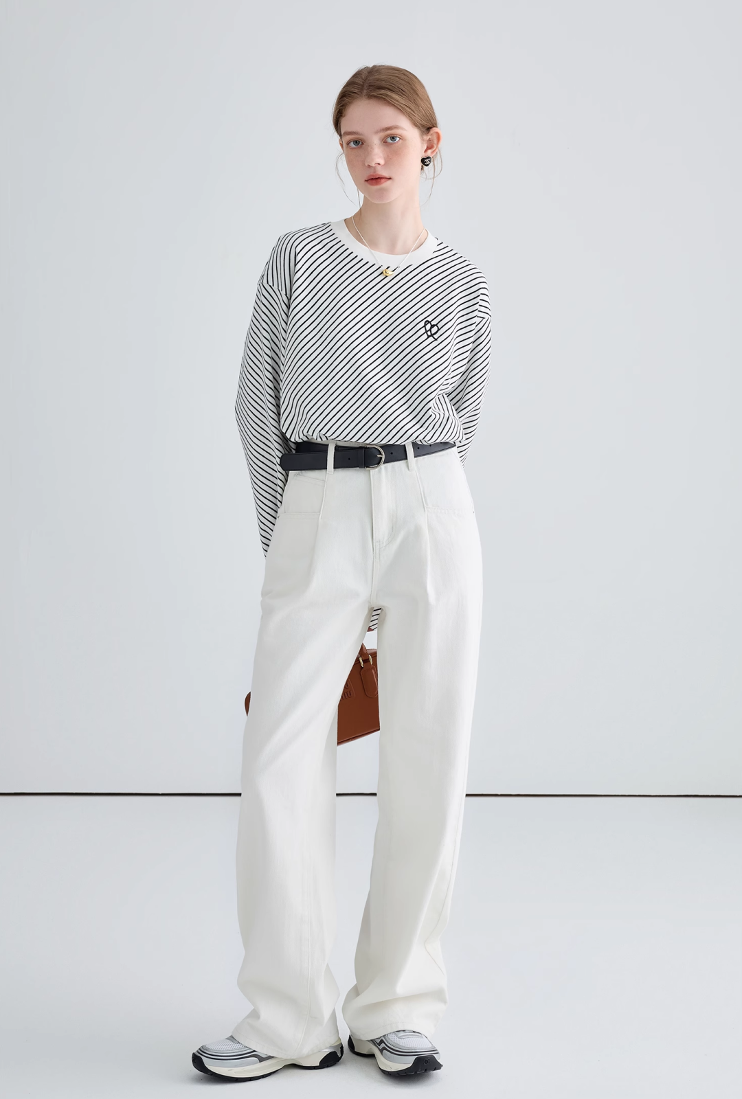 Loose White Straight Denim - chiclara
