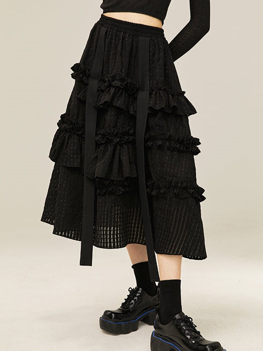 Two Tone Puff Skirt With Oxygen Fairy Design - chiclara