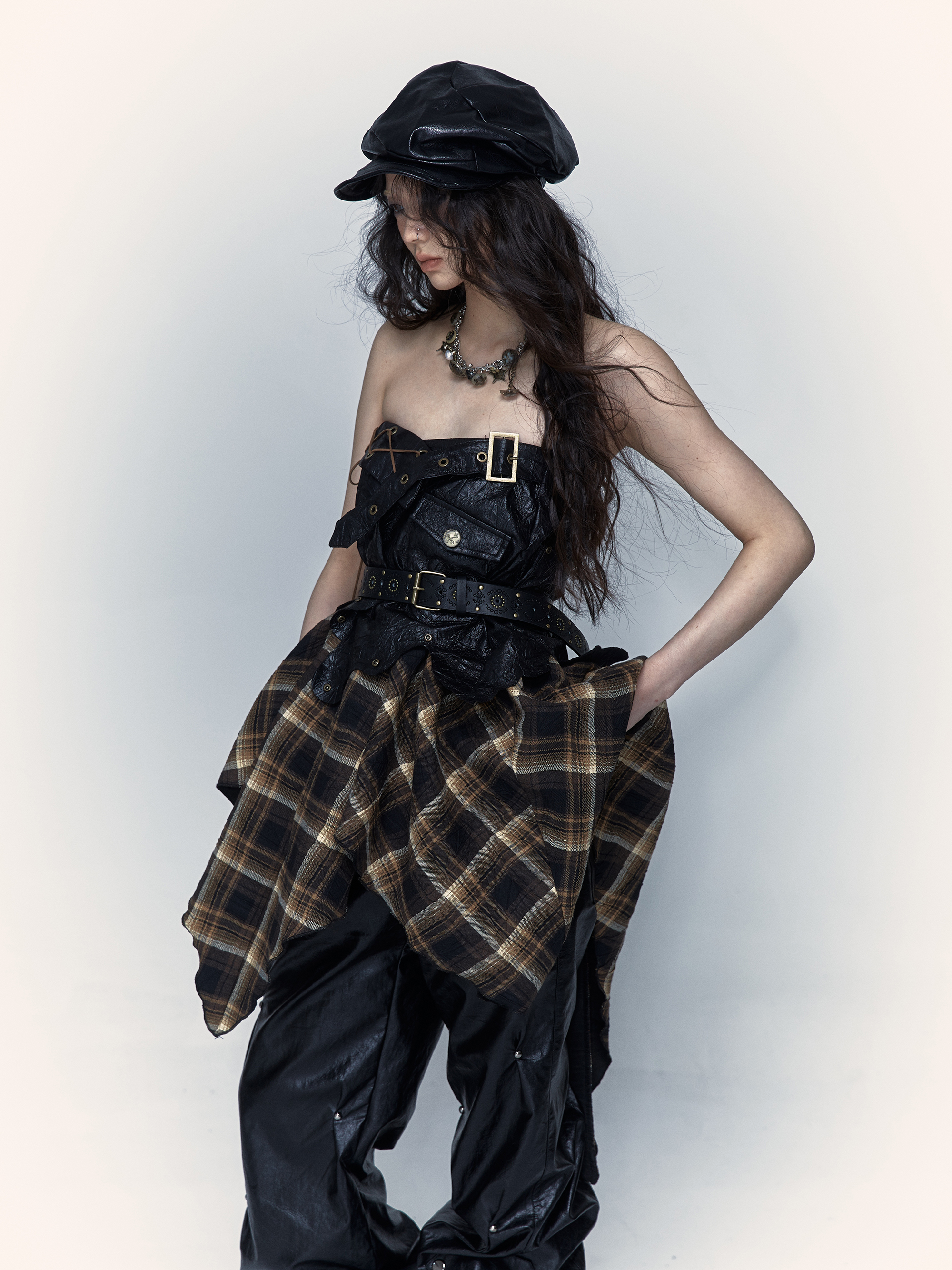 Rebel Tartan Asymmetrical Skirt - chiclara