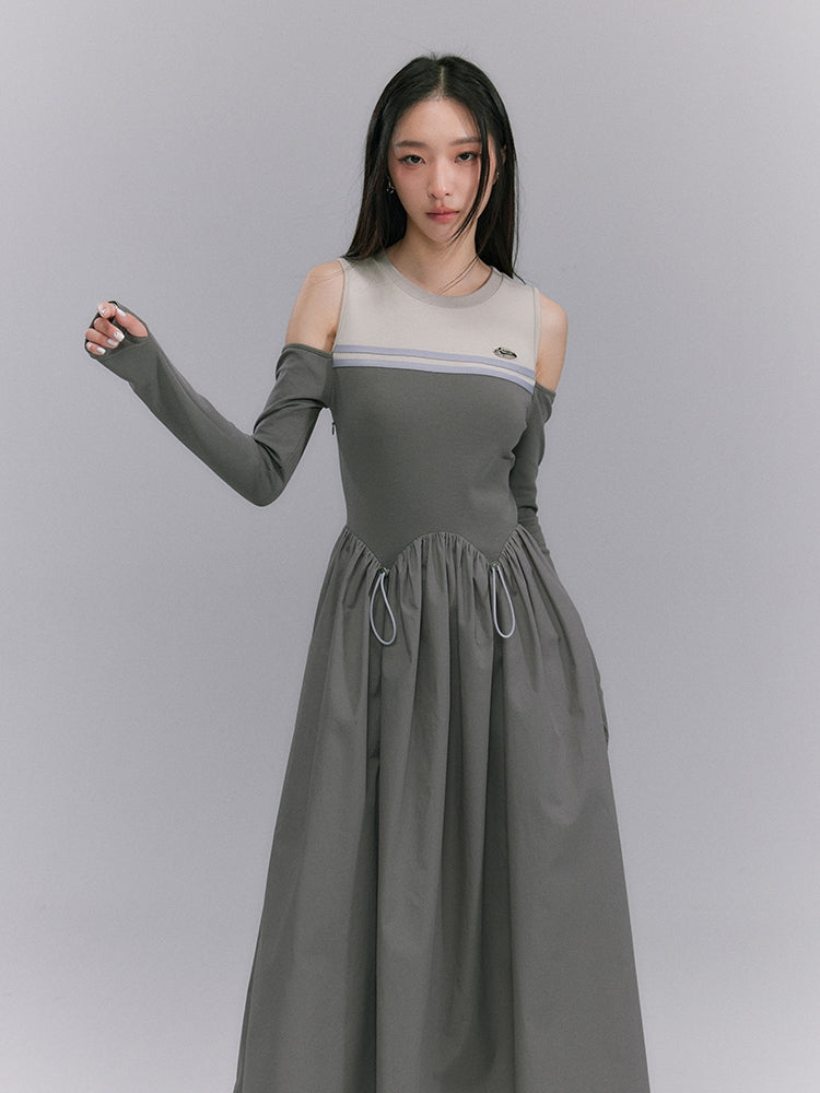 Sporty Flare Drawstring One-Piece - chiclara