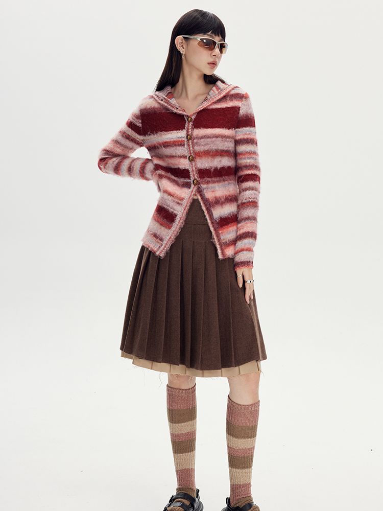 Pleated Layered Midi Skirt - chiclara