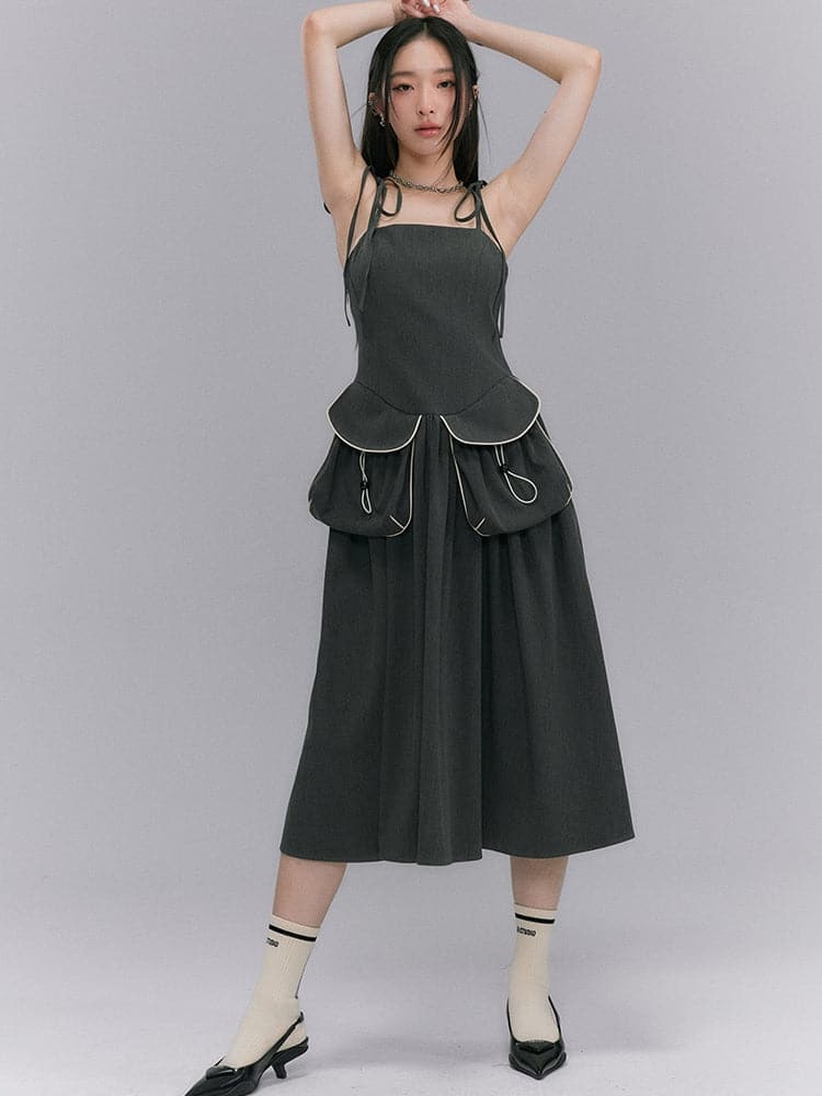 Casual Flare Pocket One-Piece - chiclara