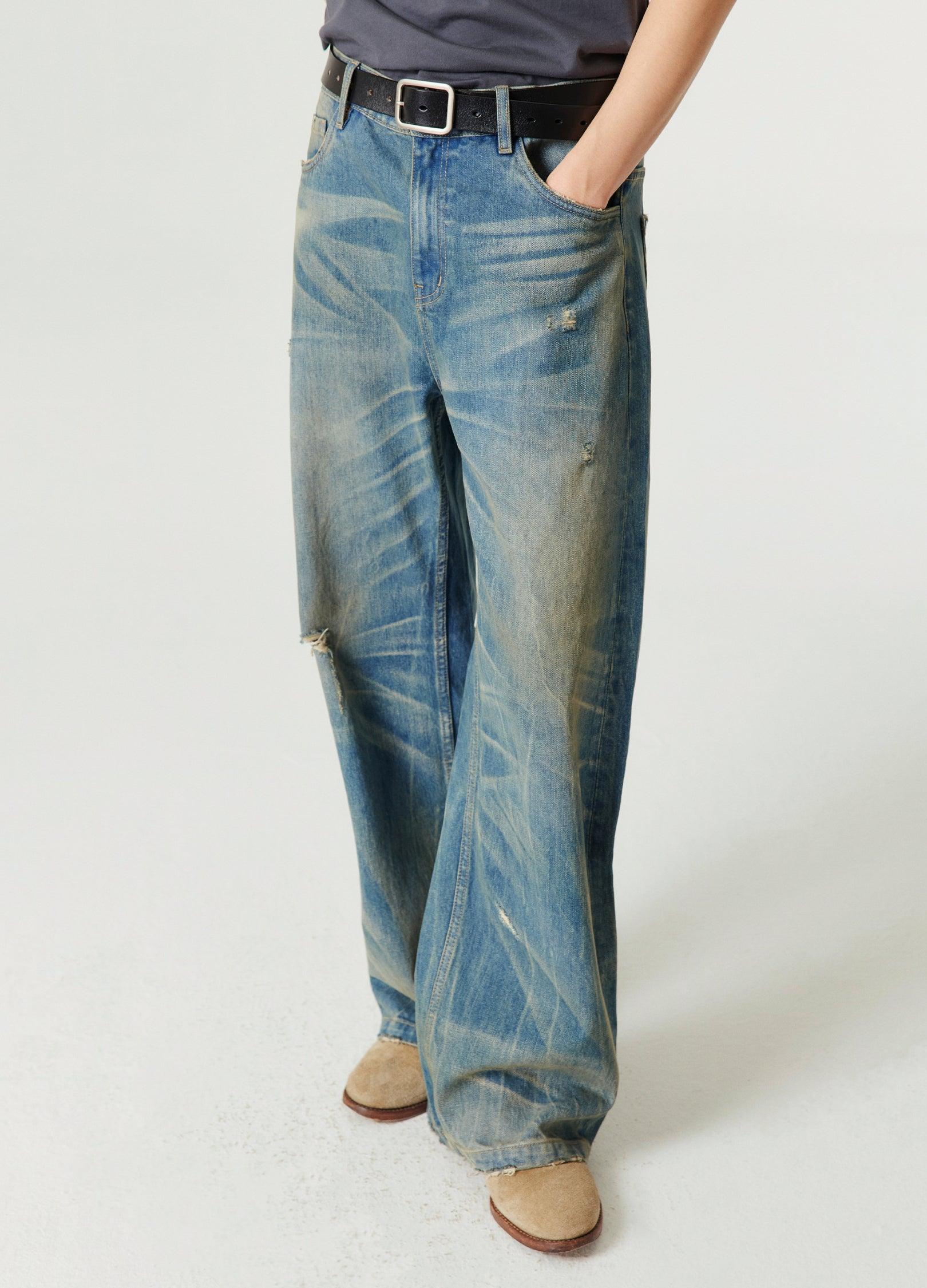 Nevada Cowboy Inspired Spider Web Wash Denim - chiclara