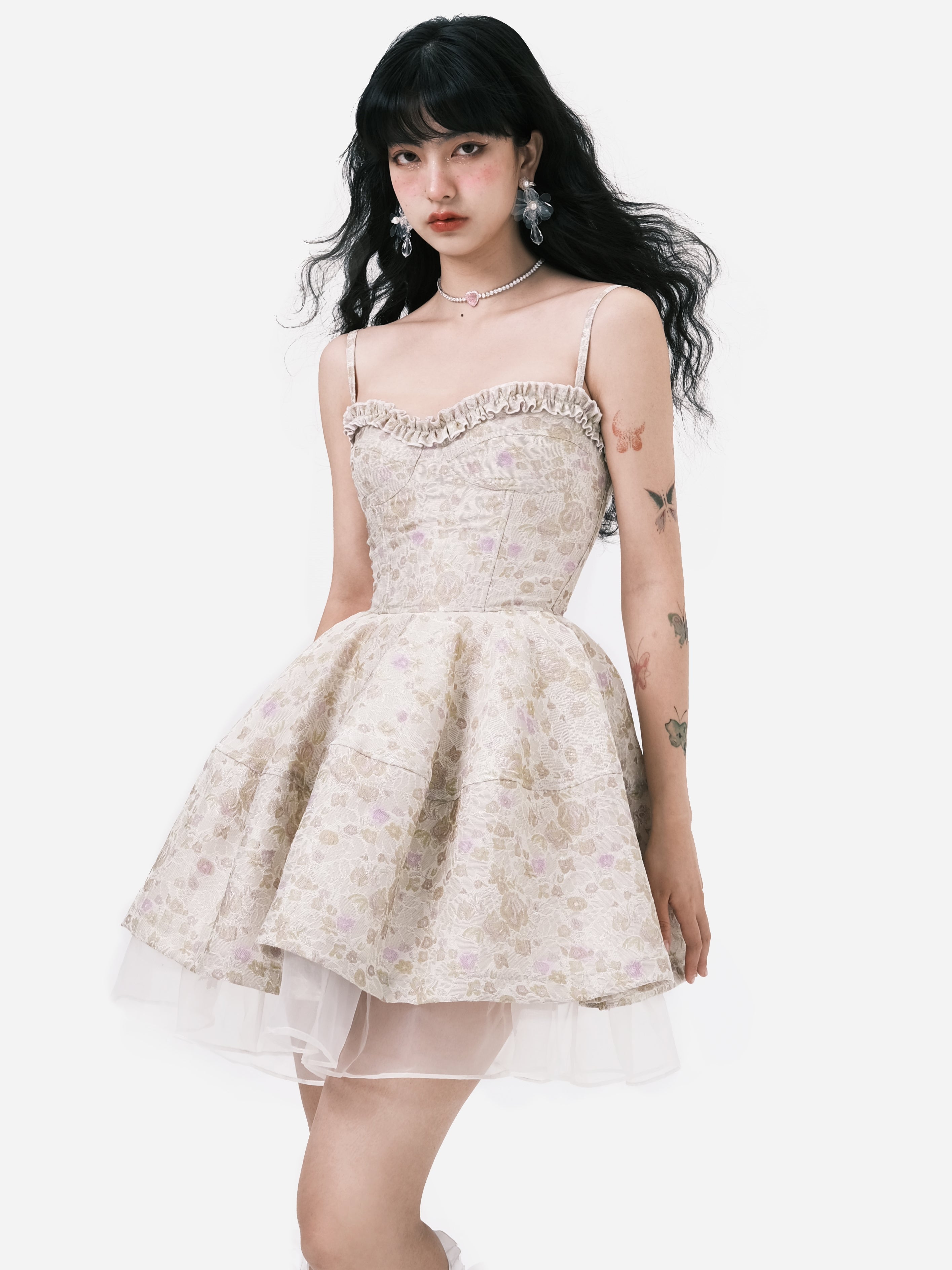 Floral Elegance Sling Dress - chiclara