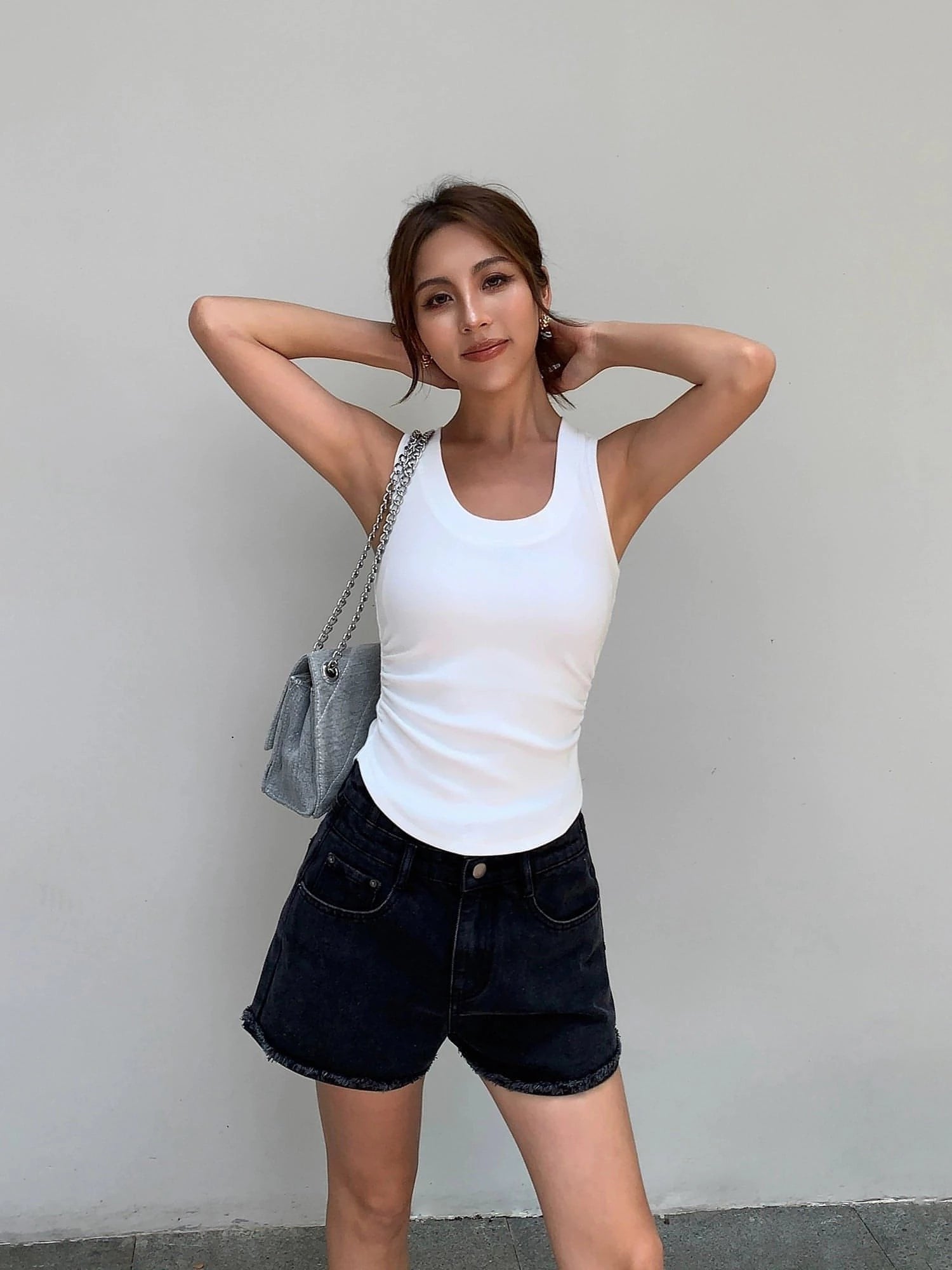 Summer Black Slimming Knitted Tank Top - chiclara