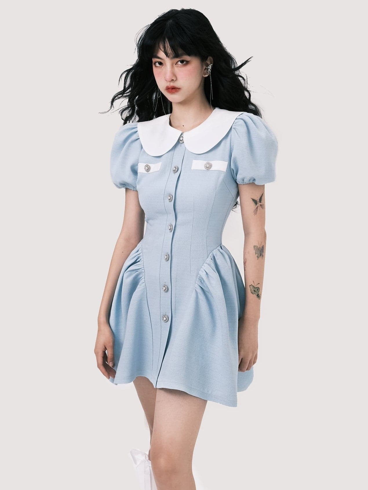 Elegant Doll Collar Dress - chiclara