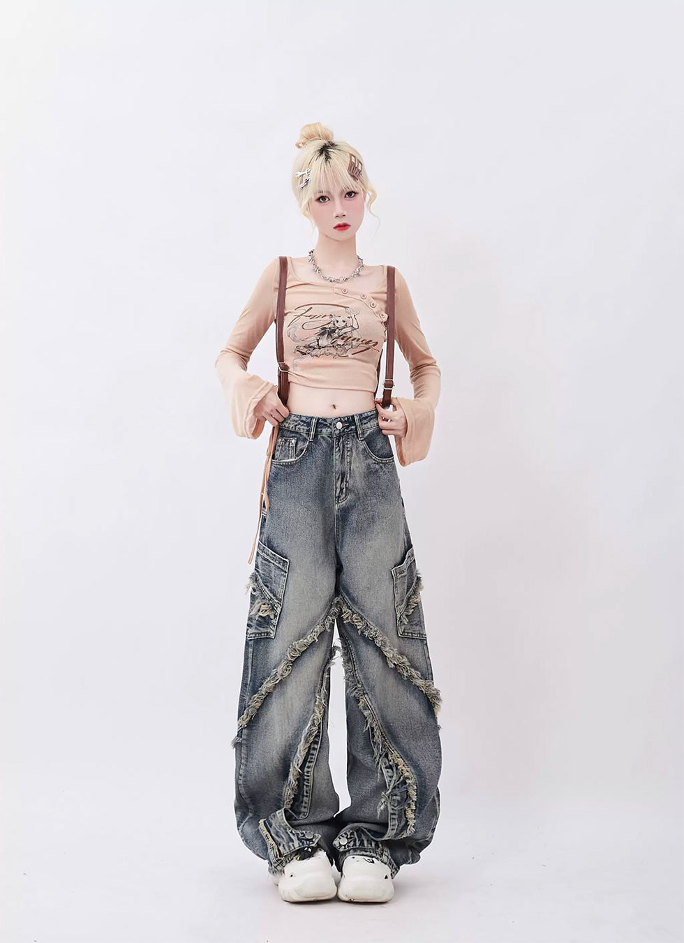 Washed Straight Jeans - chiclara