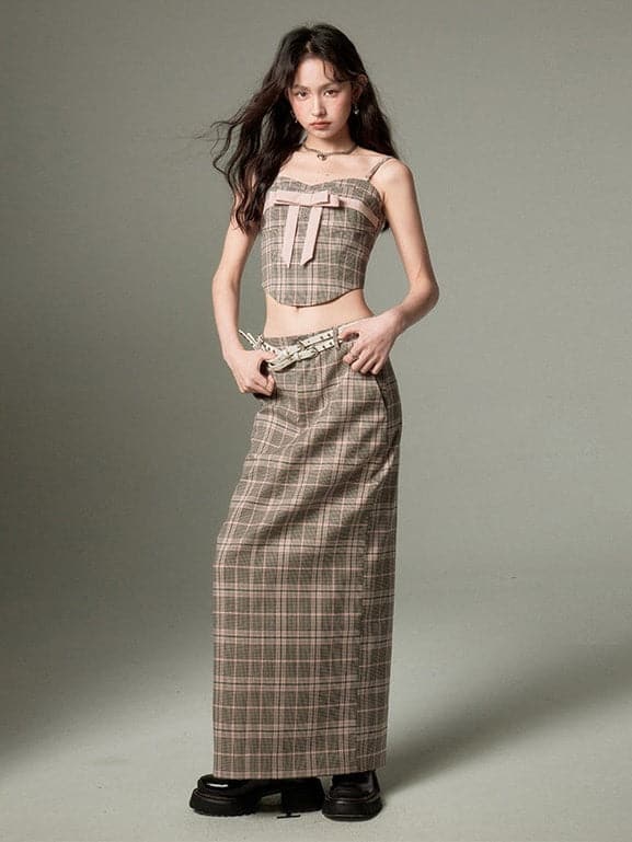 Cropped Camisole & Long Skirt Set - chiclara