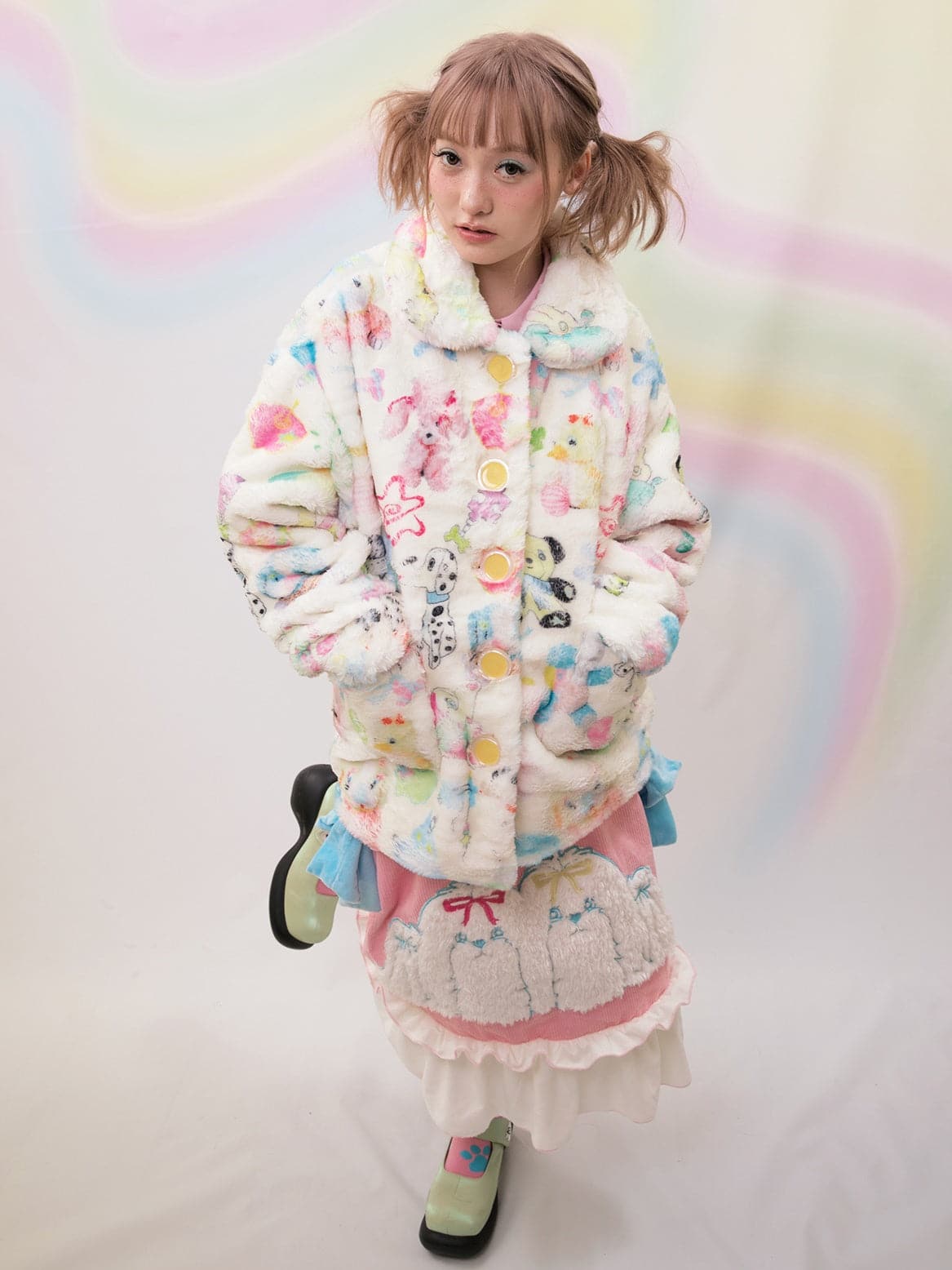 Printed Plush Warm Jacket - chiclara