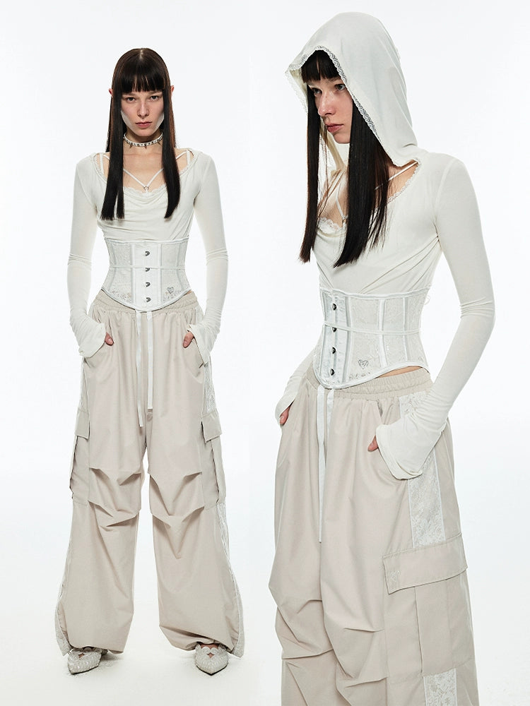 Casual Slim-Fit Off-Shoulder Hooded Top - chiclara