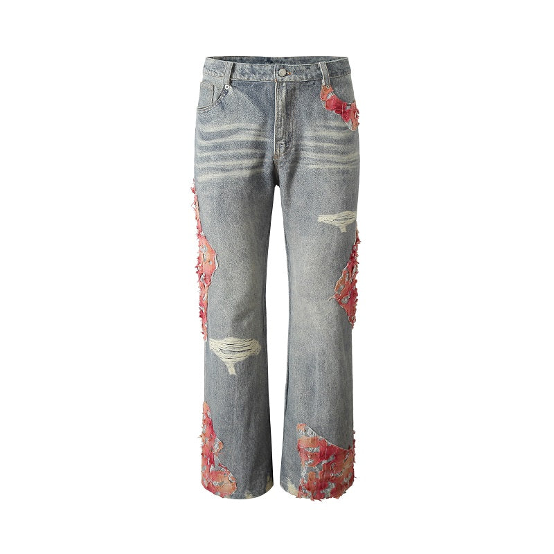 Elegant Evening Lace Embroidered Denim Jeans - chiclara