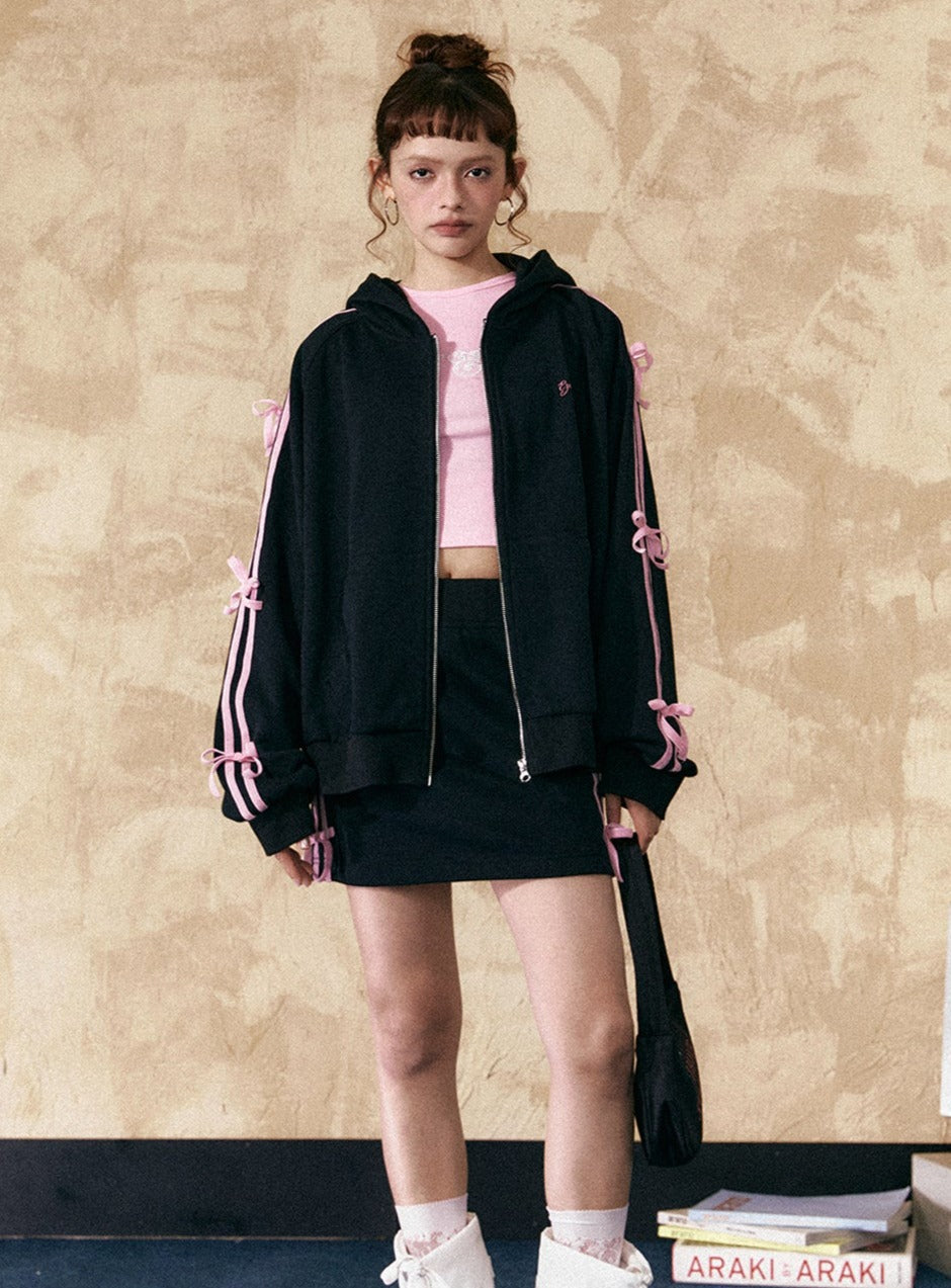 Hooded Sweatshirt And Skirt Set-Up - chiclara
