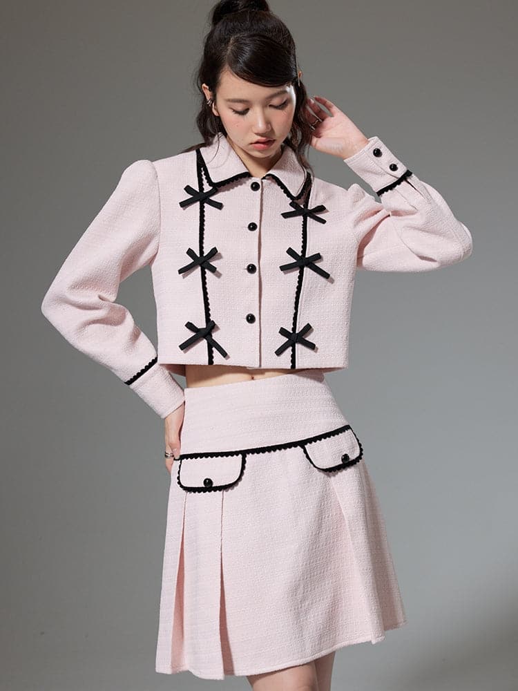 Small Fragrance Jacket & High Waist Skirt Combo - chiclara