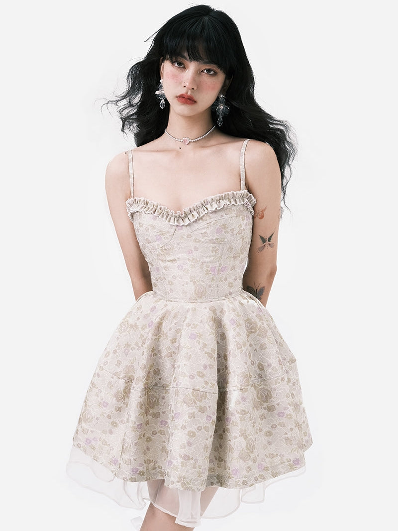 Floral Elegance Sling Dress - chiclara