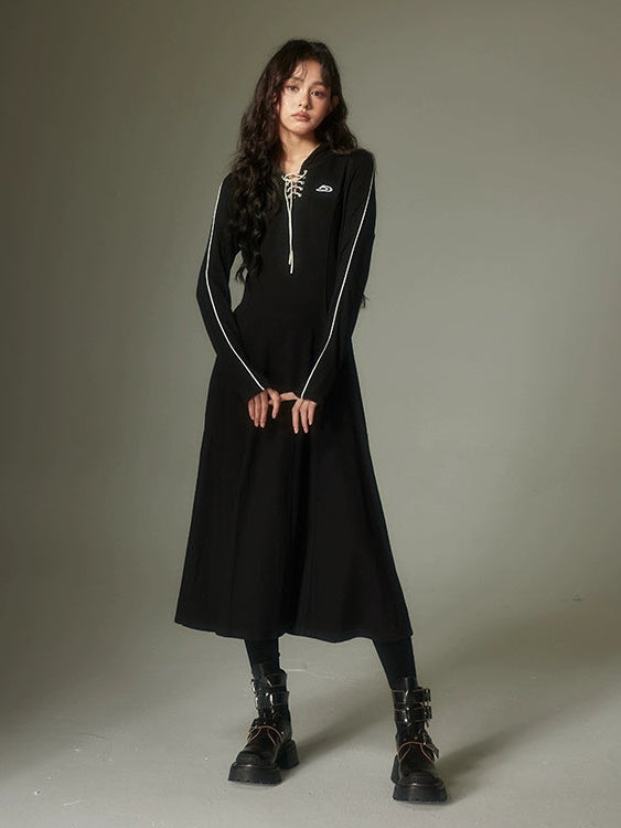 Strappy Hooded Sports Sweat Jumpsuit - chiclara