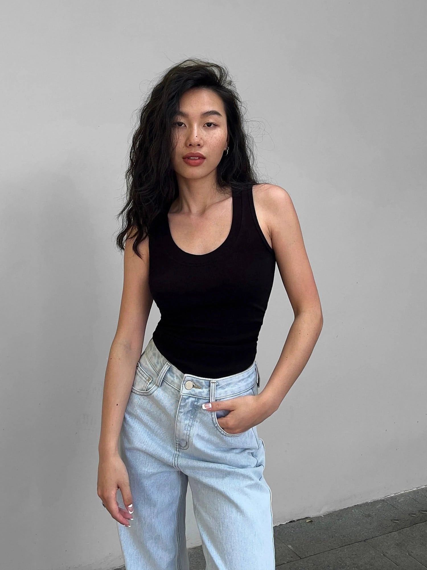 Summer Black Slimming Knitted Tank Top - chiclara