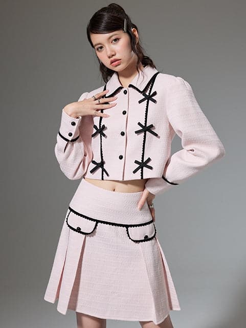 Small Fragrance Jacket & High Waist Skirt Combo - chiclara
