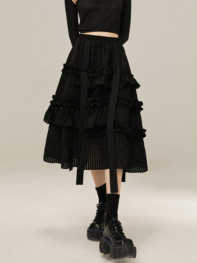 Two Tone Puff Skirt With Oxygen Fairy Design - chiclara