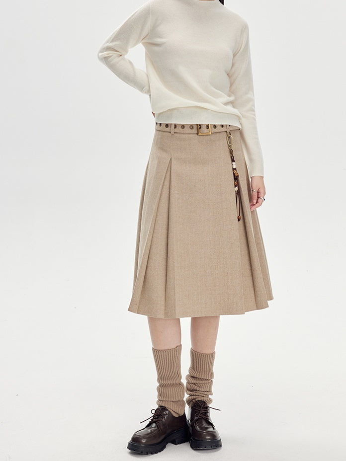 Pleated Wool Skirt - chiclara